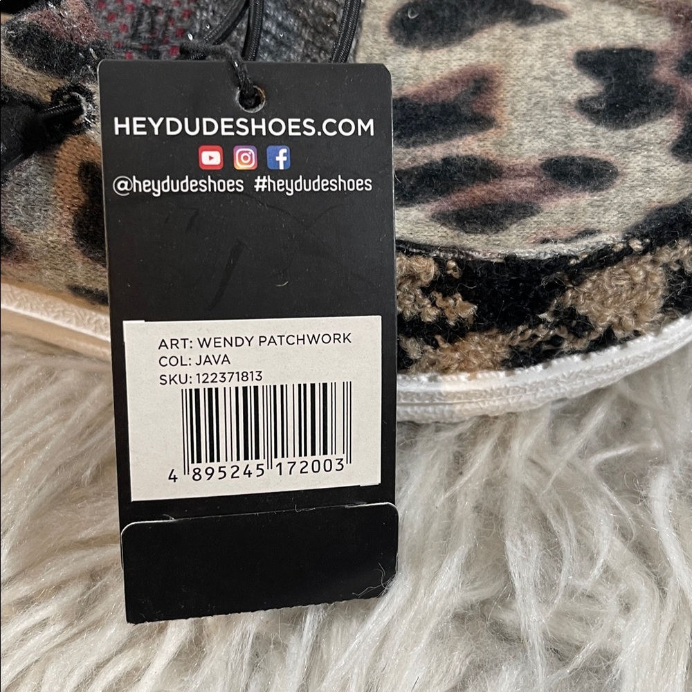 HEY DUDE Wendy Patchwork Java Animal Print Lightweight Slip On Comfy Size 5 NEW - Picture 13 of 14